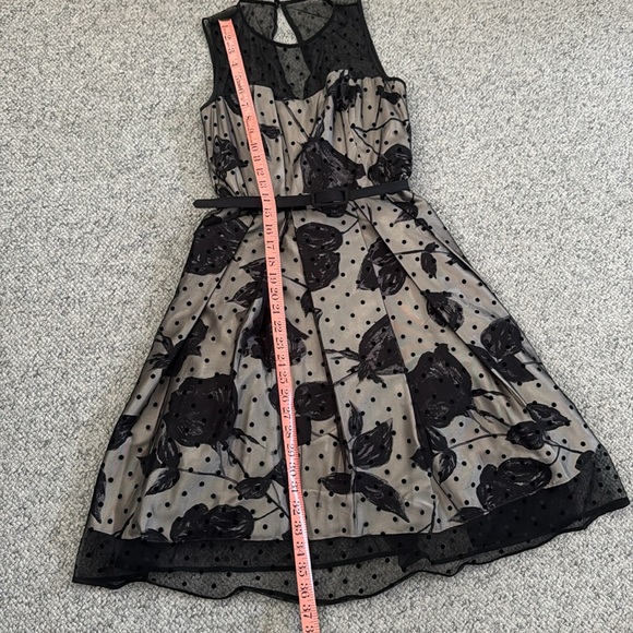 ⚡️HP⚡️Polka Dot Mesh Print  Fit and Flare Dress - Picture 3 of 16